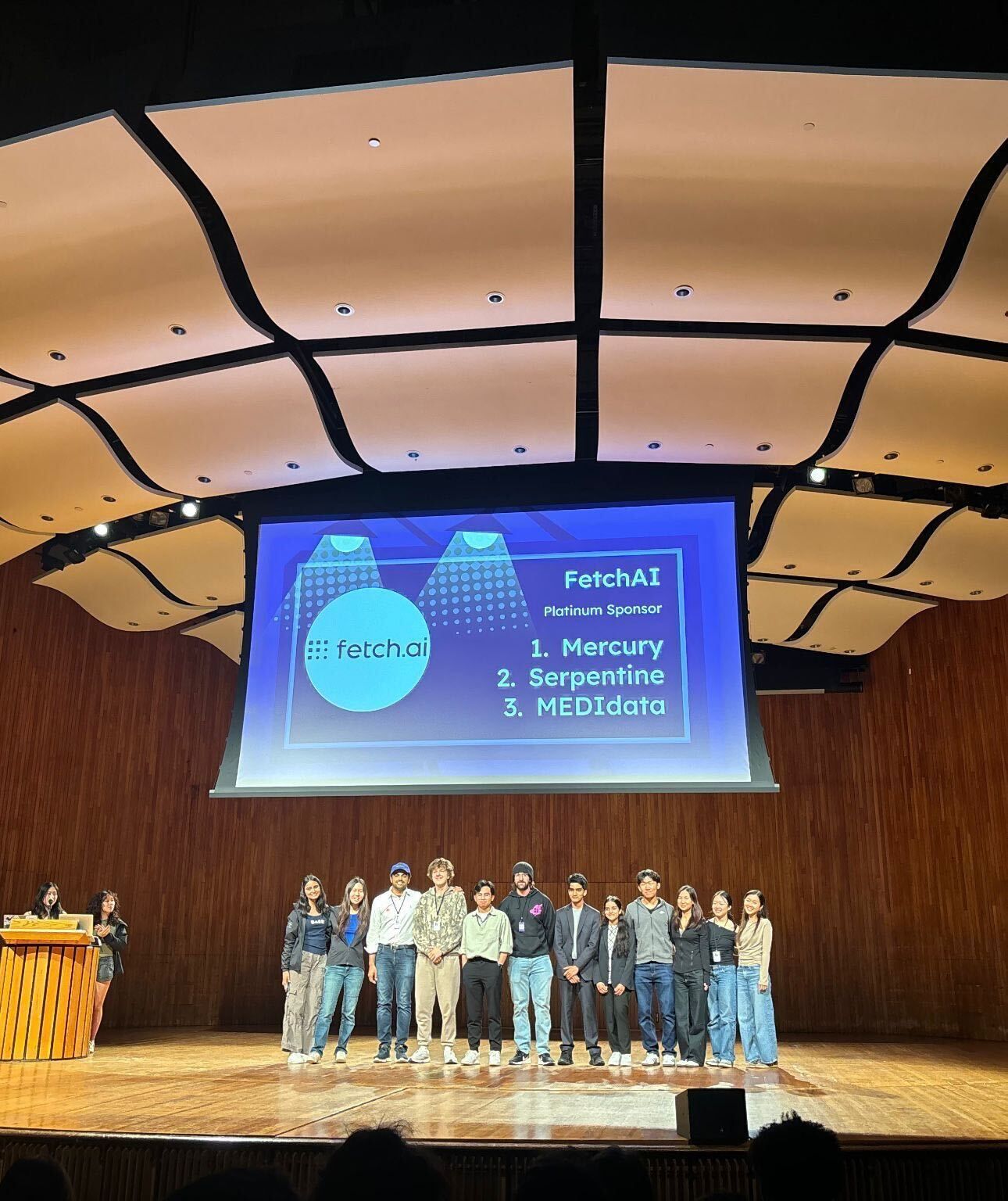 Mercury winning FetchAI prize at HackMIT